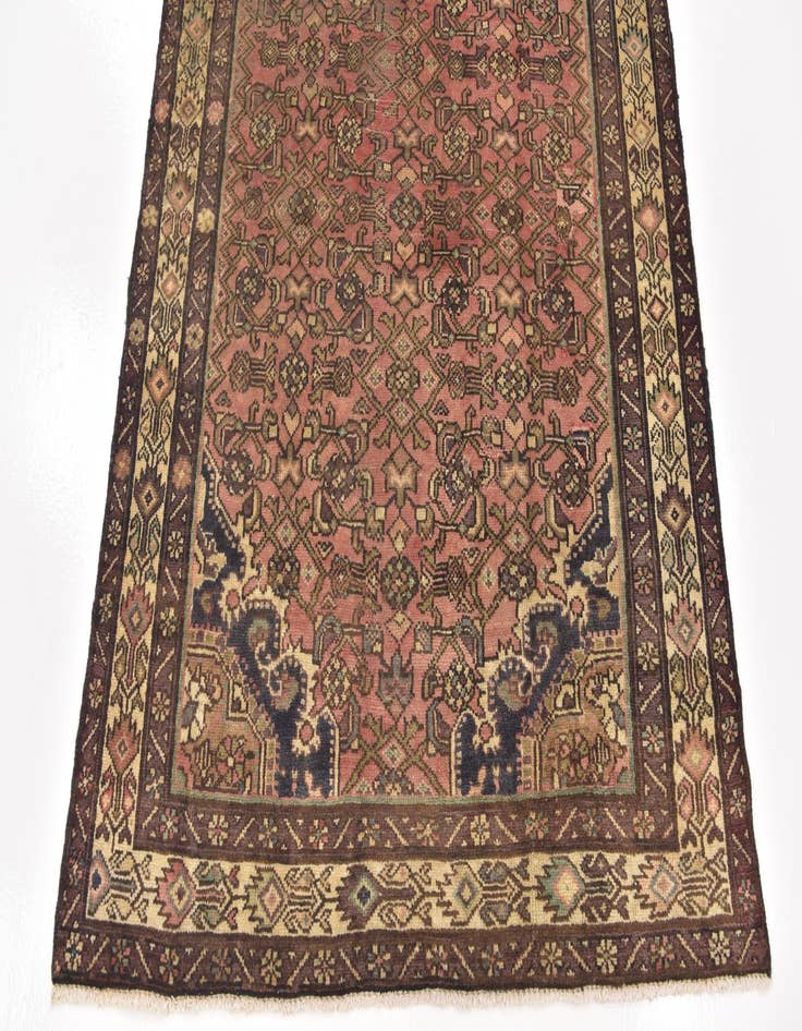 Detail image of  4' 5 x 10' 10  Hand Knotted Hossainabad Persian Wool Runner Rug