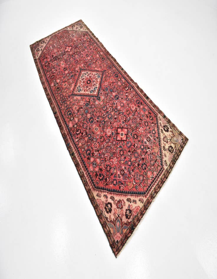 Detail image of 4' x 9' 7 Hand Knotted Hossainabad Persian Wool Runner Rug