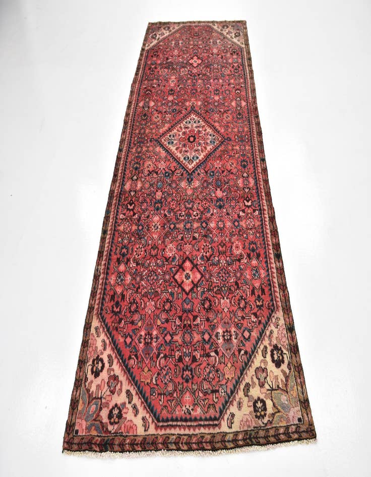 Detail image of 4' x 9' 7 Hand Knotted Hossainabad Persian Wool Runner Rug