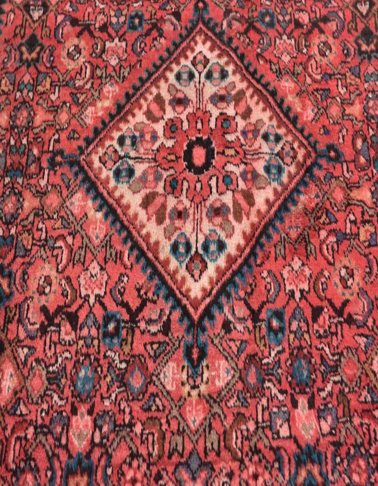 Detail image of 4' x 9' 7 Hand Knotted Hossainabad Persian Wool Runner Rug