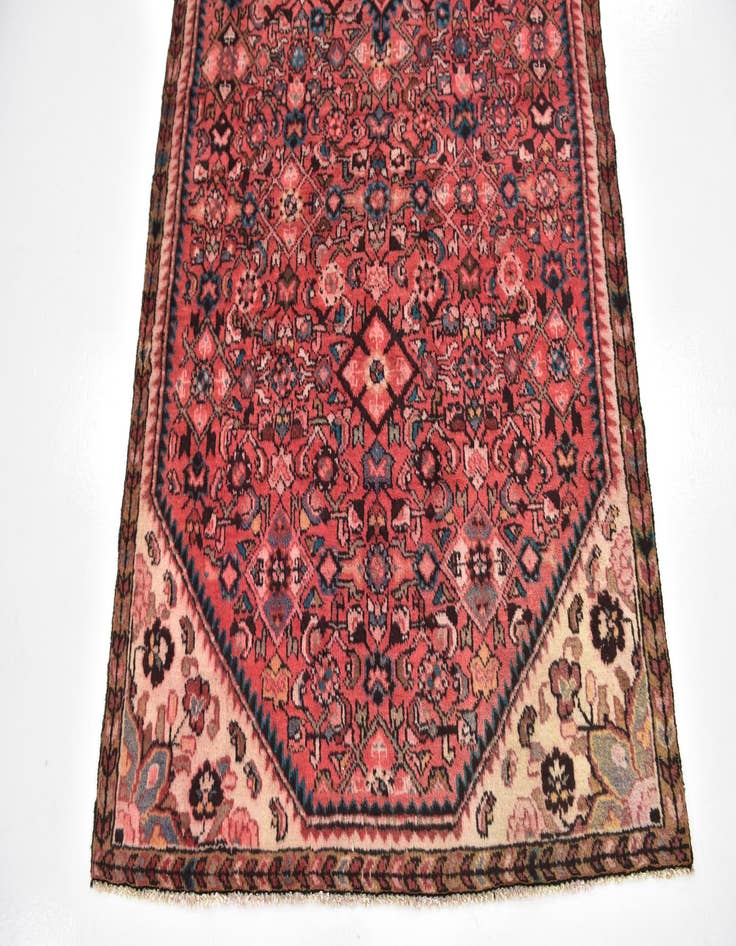 Detail image of 4' x 9' 7 Hand Knotted Hossainabad Persian Wool Runner Rug