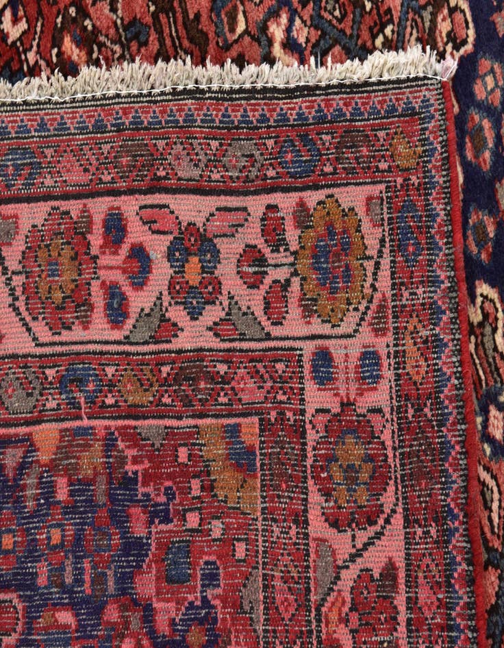 Detail image of 4' x 9' 6 Hand Knotted Hossainabad Persian Wool Runner Rug