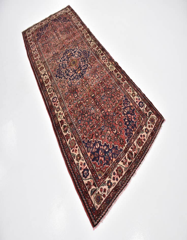 Detail image of 4' x 9' 6 Hand Knotted Hossainabad Persian Wool Runner Rug