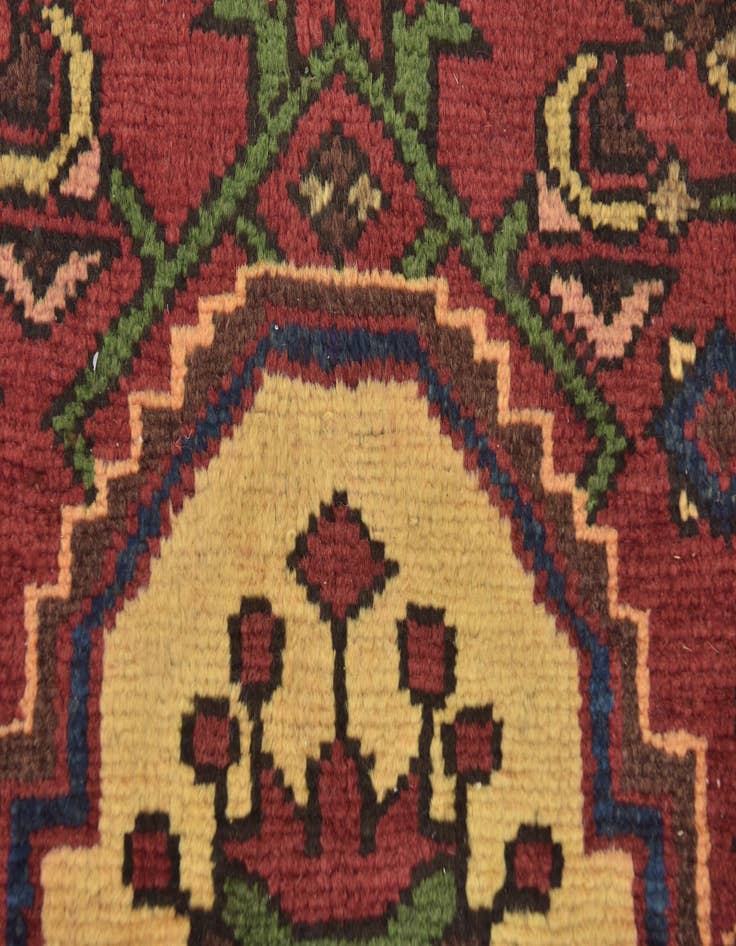 Detail image of  4' x 10' 2  Hand Knotted Hossainabad Persian Wool Runner Rug