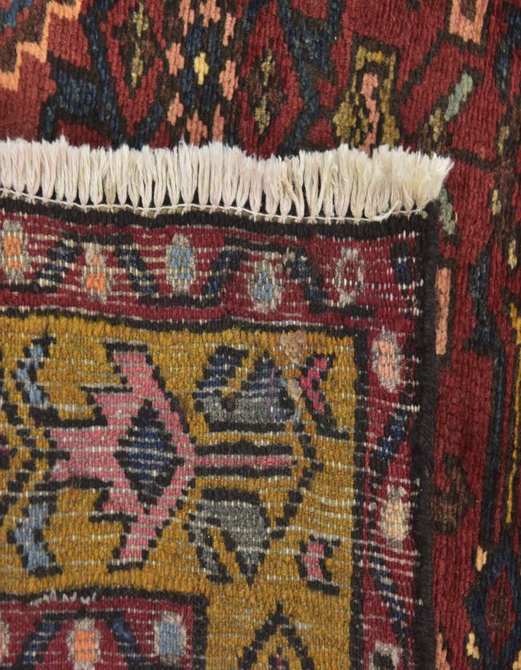 Detail image of  4' x 10' 2  Hand Knotted Hossainabad Persian Wool Runner Rug