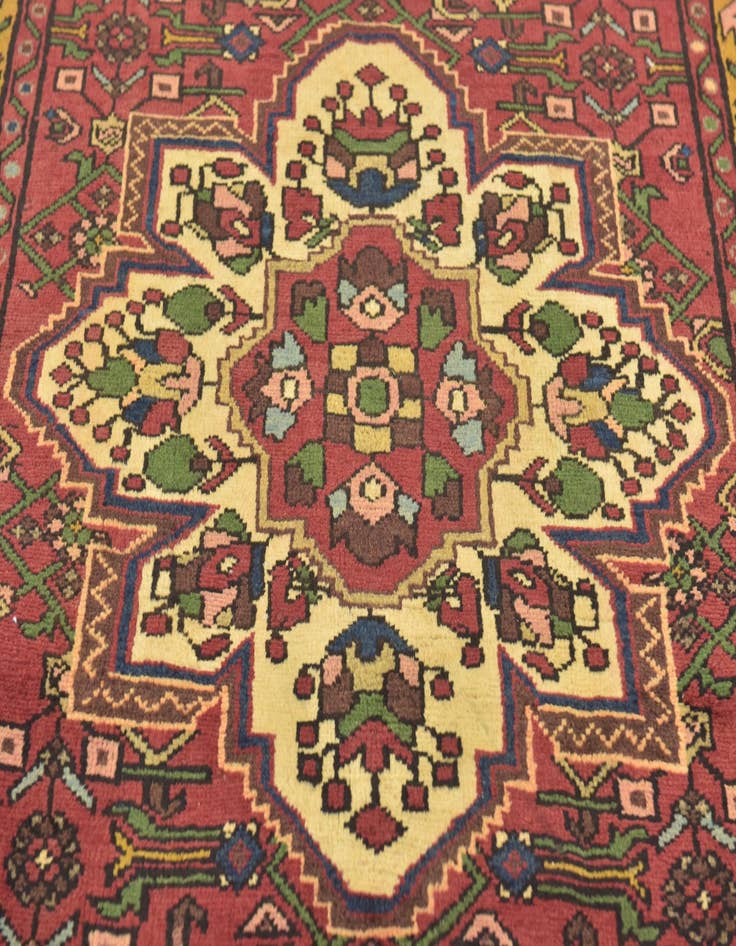 Detail image of  4' x 10' 2  Hand Knotted Hossainabad Persian Wool Runner Rug