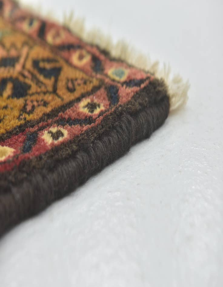 Detail image of  4' x 10' 2  Hand Knotted Hossainabad Persian Wool Runner Rug