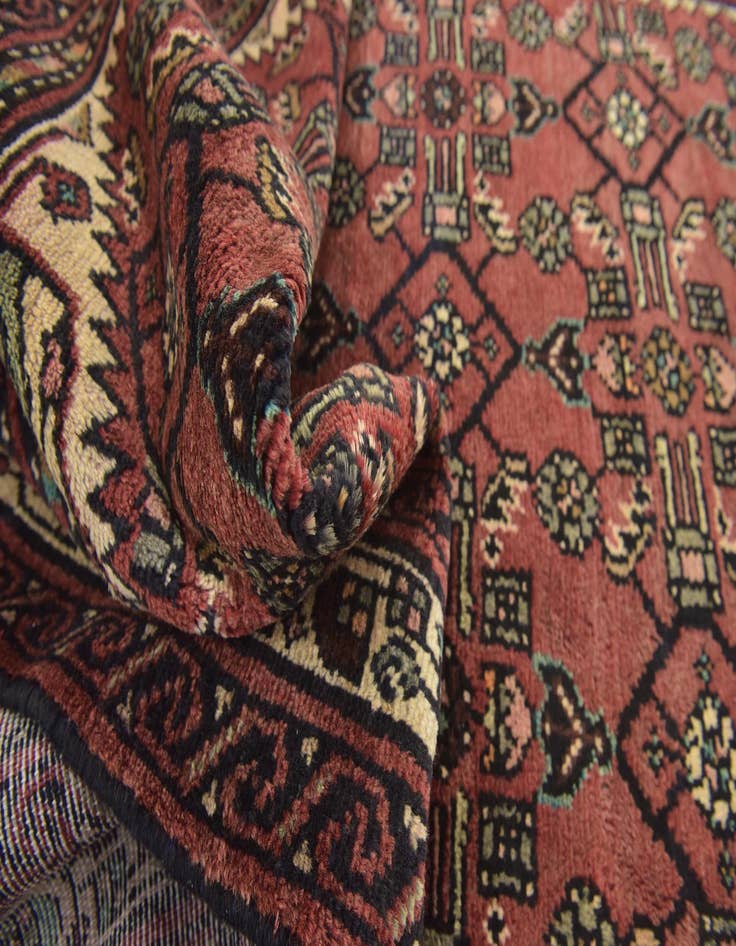 Detail image of  3' 9 x 10'  Hand Knotted Hossainabad Persian Wool Runner Rug