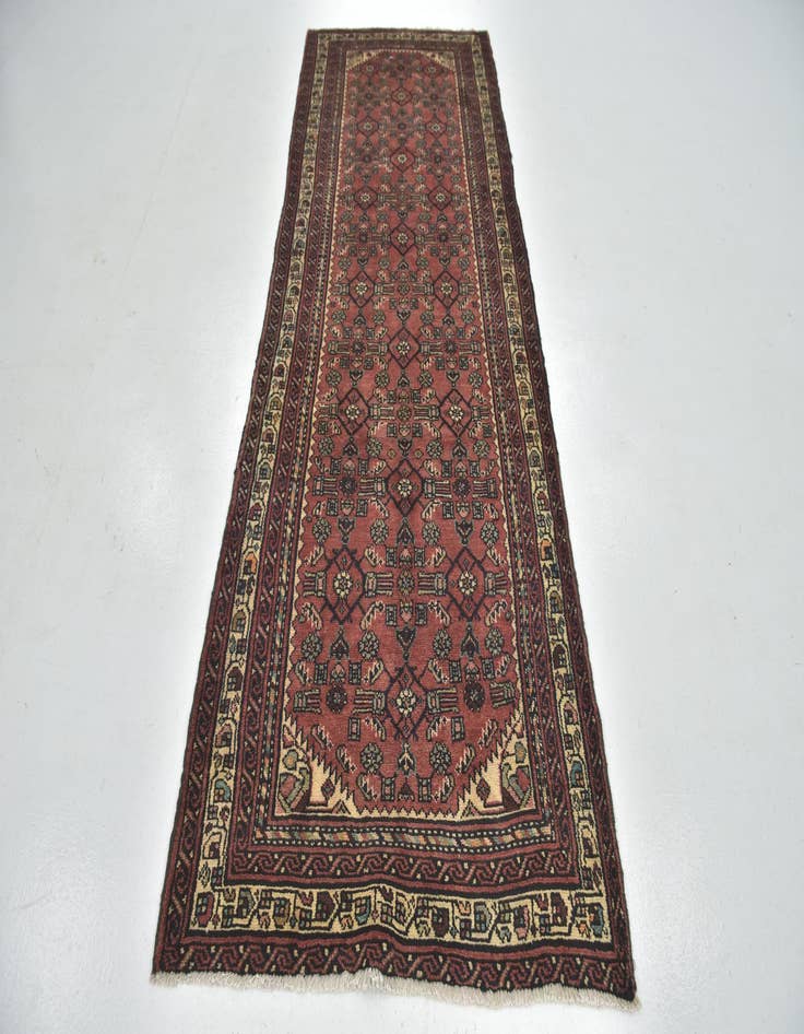 Detail image of  3' 9 x 10'  Hand Knotted Hossainabad Persian Wool Runner Rug