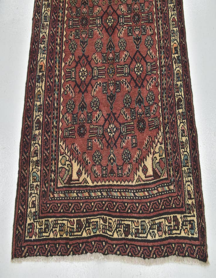 Detail image of  3' 9 x 10'  Hand Knotted Hossainabad Persian Wool Runner Rug