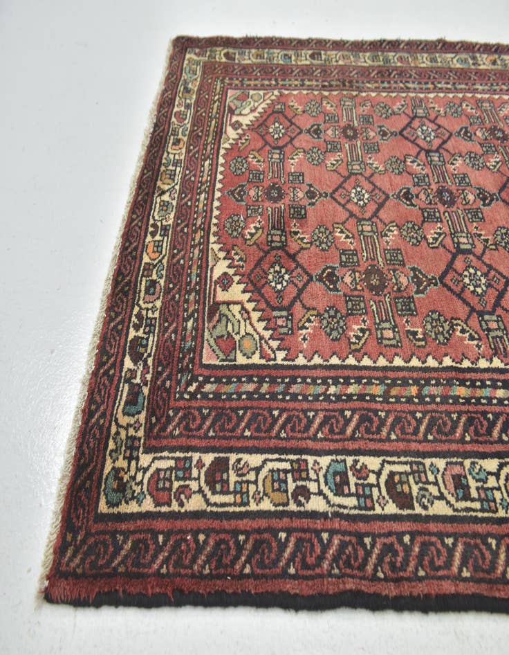 Detail image of  3' 9 x 10'  Hand Knotted Hossainabad Persian Wool Runner Rug