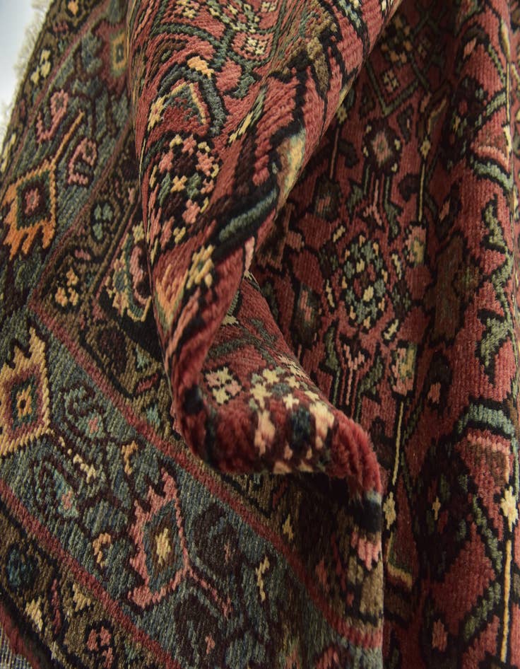 Detail image of  3' 5 x 9' 8  Hand Knotted Hossainabad Persian Wool Runner Rug