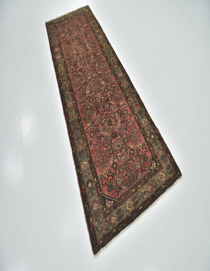 Detail image of  3' 5 x 9' 8  Hand Knotted Hossainabad Persian Wool Runner Rug