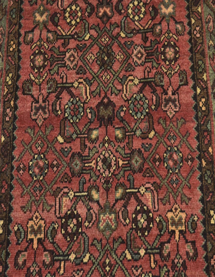 Detail image of  3' 5 x 9' 8  Hand Knotted Hossainabad Persian Wool Runner Rug
