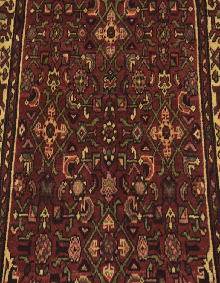 Detail image of  3' 10 x 9' 9  Hand Knotted Hossainabad Persian Wool Runner Rug