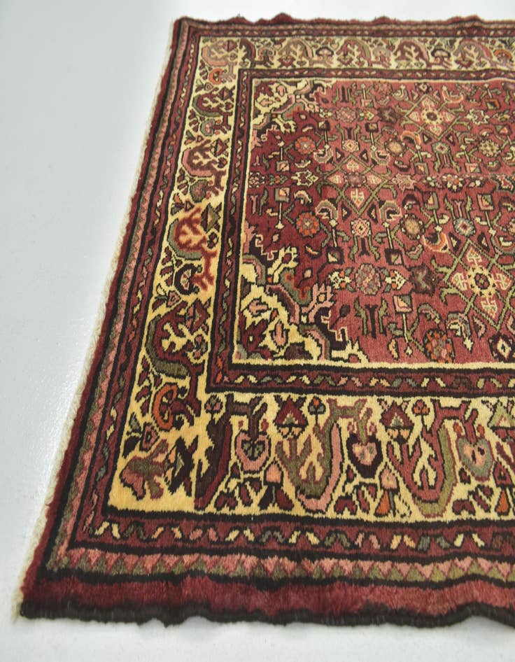 Detail image of  3' 10 x 9' 9  Hand Knotted Hossainabad Persian Wool Runner Rug