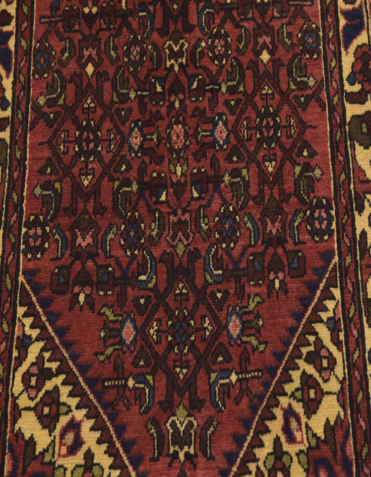 Detail image of  3' 10 x 10' 2  Hand Knotted Hossainabad Persian Wool Runner Rug
