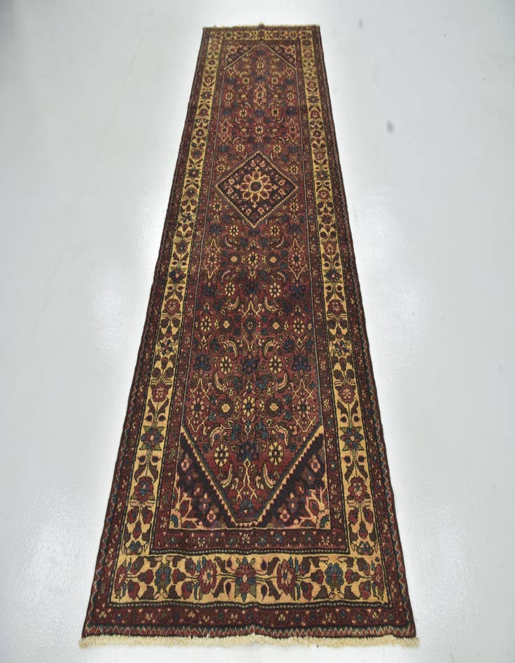 Detail image of 3' 10 x 10' 6 Hand Knotted Hossainabad Persian Wool Runner Rug