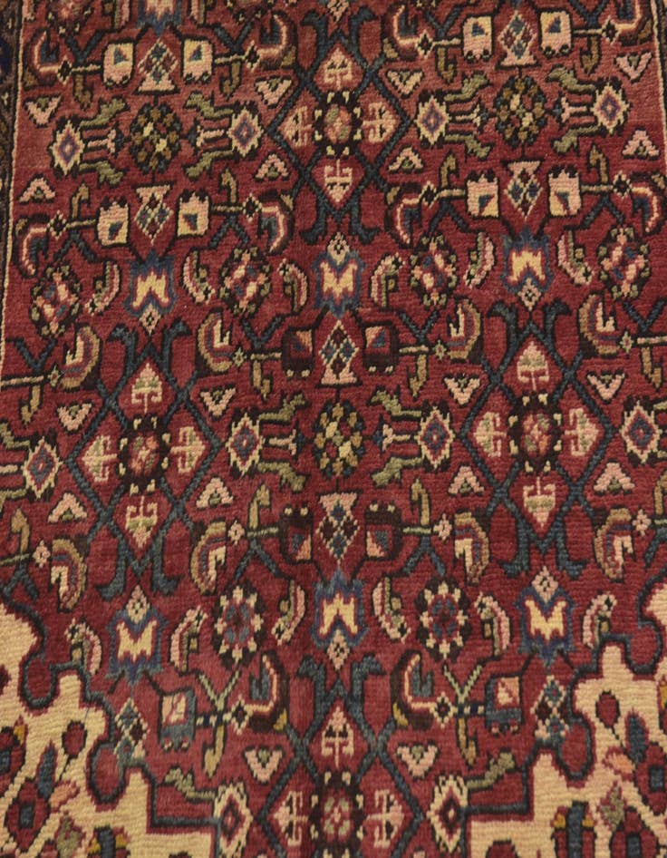 Detail image of  3' 9 x 10' 4  Hand Knotted Hossainabad Persian Wool Runner Rug
