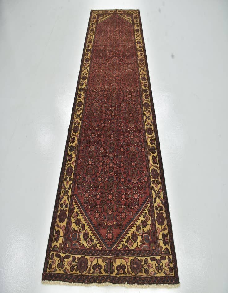 Detail image of  3' 7 x 10' 4  Hand Knotted Hossainabad Persian Wool Runner Rug