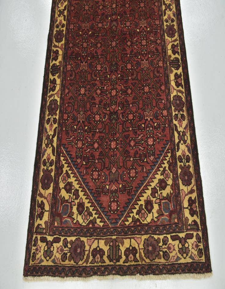 Detail image of  3' 7 x 10' 4  Hand Knotted Hossainabad Persian Wool Runner Rug