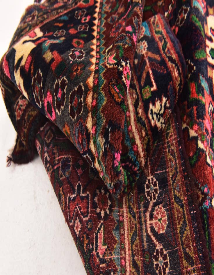 Detail image of 4' x 10' 4 Hand Knotted Hossainabad Persian Wool Runner Rug