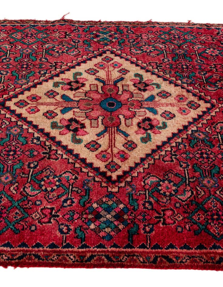 Detail image of  3' 5 x 9' 10  Hand Knotted Hossainabad Persian Wool Runner Rug