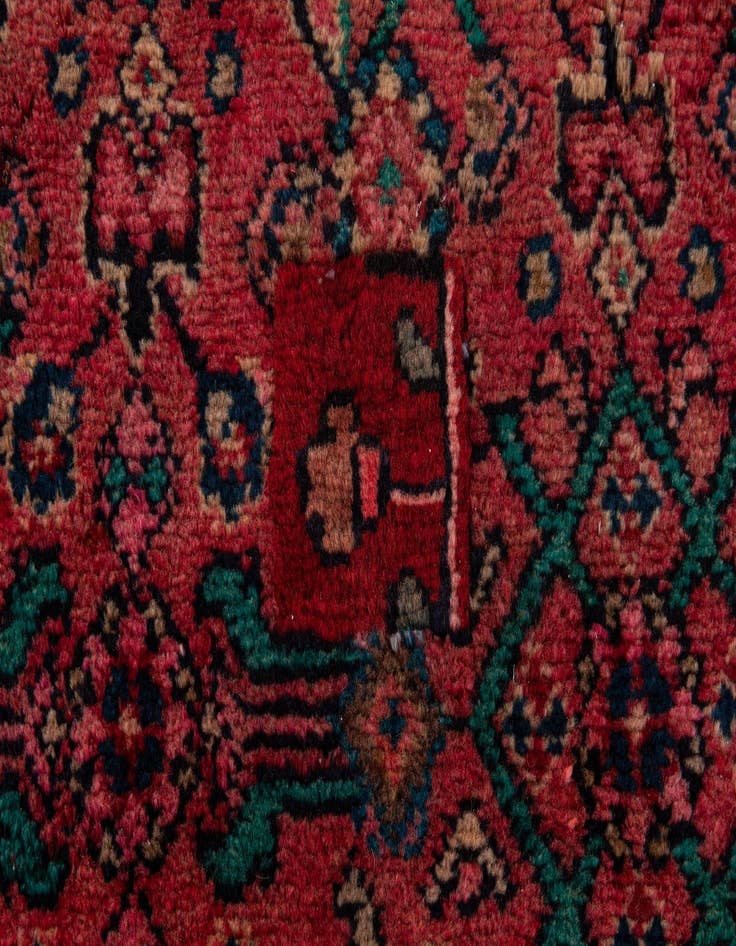 Detail image of  3' 5 x 9' 10  Hand Knotted Hossainabad Persian Wool Runner Rug