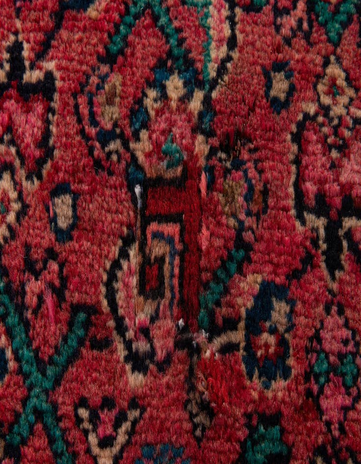 Detail image of  3' 5 x 9' 10  Hand Knotted Hossainabad Persian Wool Runner Rug