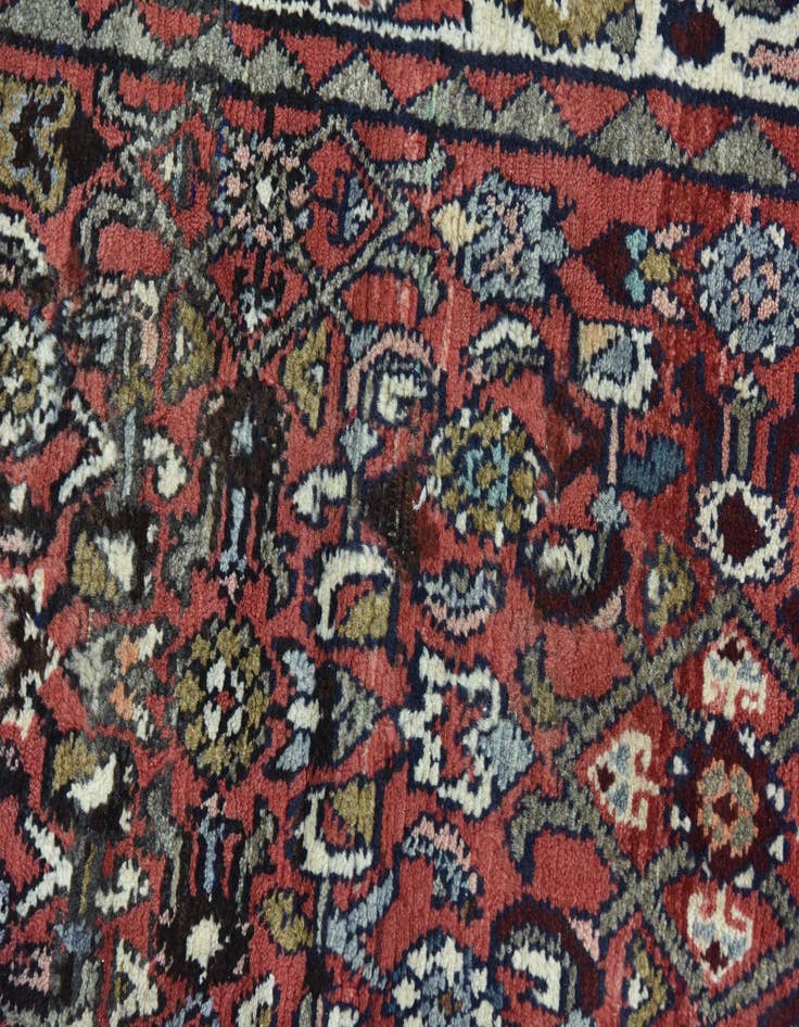Detail image of  4' 3 x 10' 5  Hand Knotted Hossainabad Persian Wool Runner Rug
