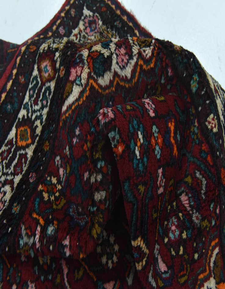 Detail image of  4' x 10' 5  Hand Knotted Hossainabad Persian Wool Runner Rug