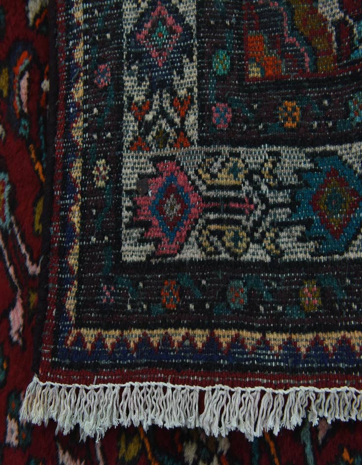 Detail image of  4' x 10' 5  Hand Knotted Hossainabad Persian Wool Runner Rug