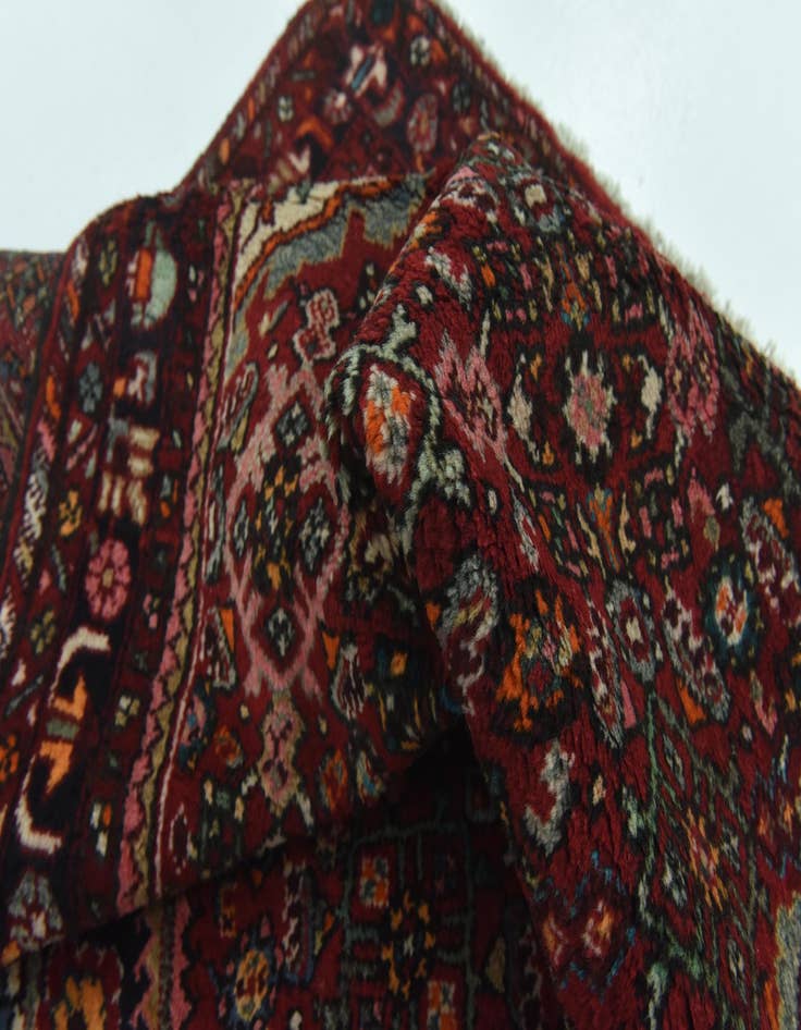 Detail image of  4' x 10'  Hand Knotted Hossainabad Persian Wool Runner Rug