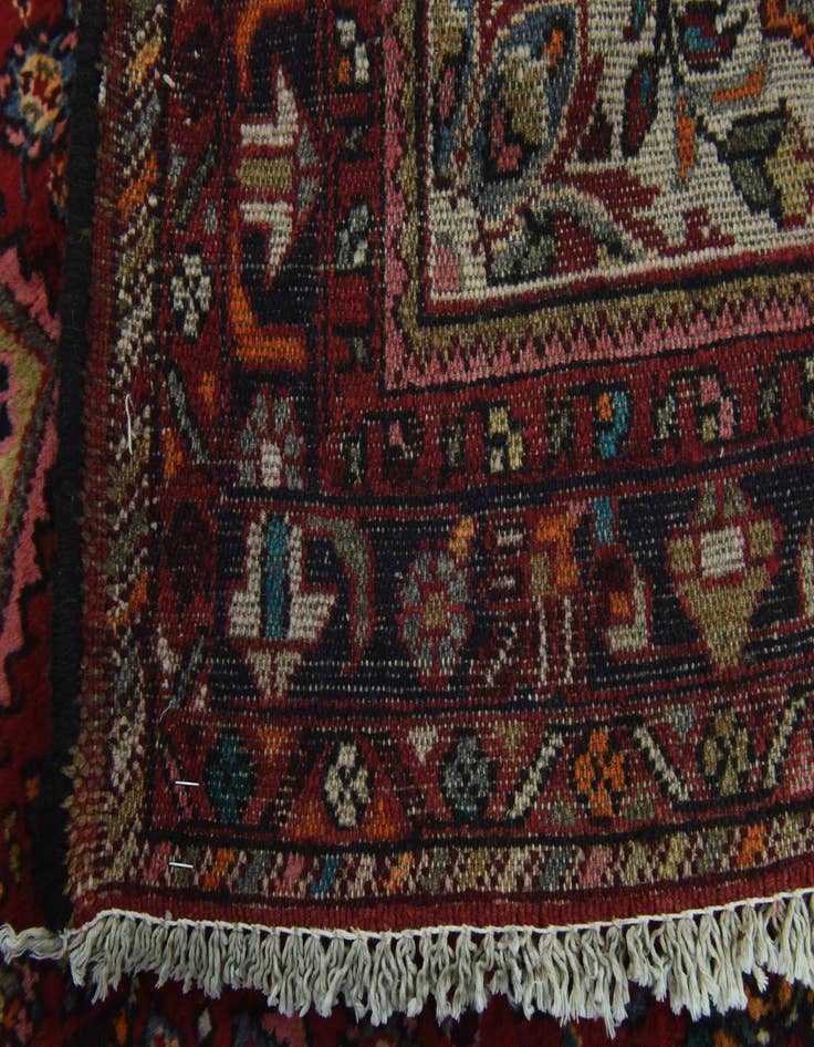 Detail image of  4' x 10'  Hand Knotted Hossainabad Persian Wool Runner Rug