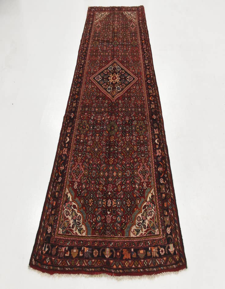 Detail image of  4' x 10'  Hand Knotted Hossainabad Persian Wool Runner Rug