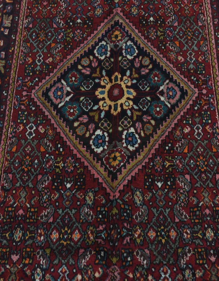 Detail image of  4' x 10'  Hand Knotted Hossainabad Persian Wool Runner Rug
