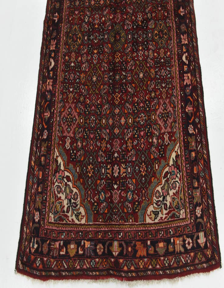 Detail image of  4' x 10'  Hand Knotted Hossainabad Persian Wool Runner Rug