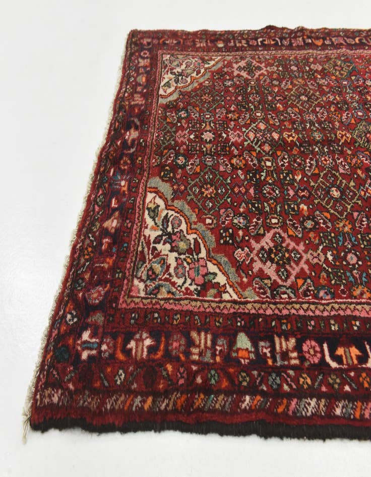 Detail image of  4' x 10'  Hand Knotted Hossainabad Persian Wool Runner Rug