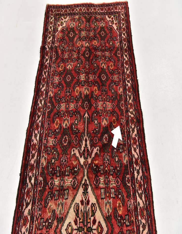 Detail image of  3' 6 x 10' 2  Hand Knotted Hossainabad Persian Wool Runner Rug