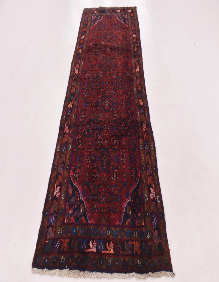 Detail image of  3' 10 x 9' 9  Hand Knotted Hossainabad Persian Wool Runner Rug