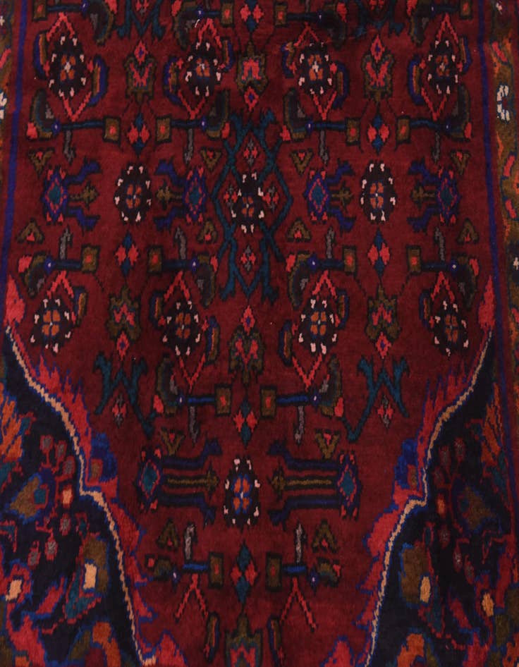 Detail image of  3' 10 x 9' 9  Hand Knotted Hossainabad Persian Wool Runner Rug