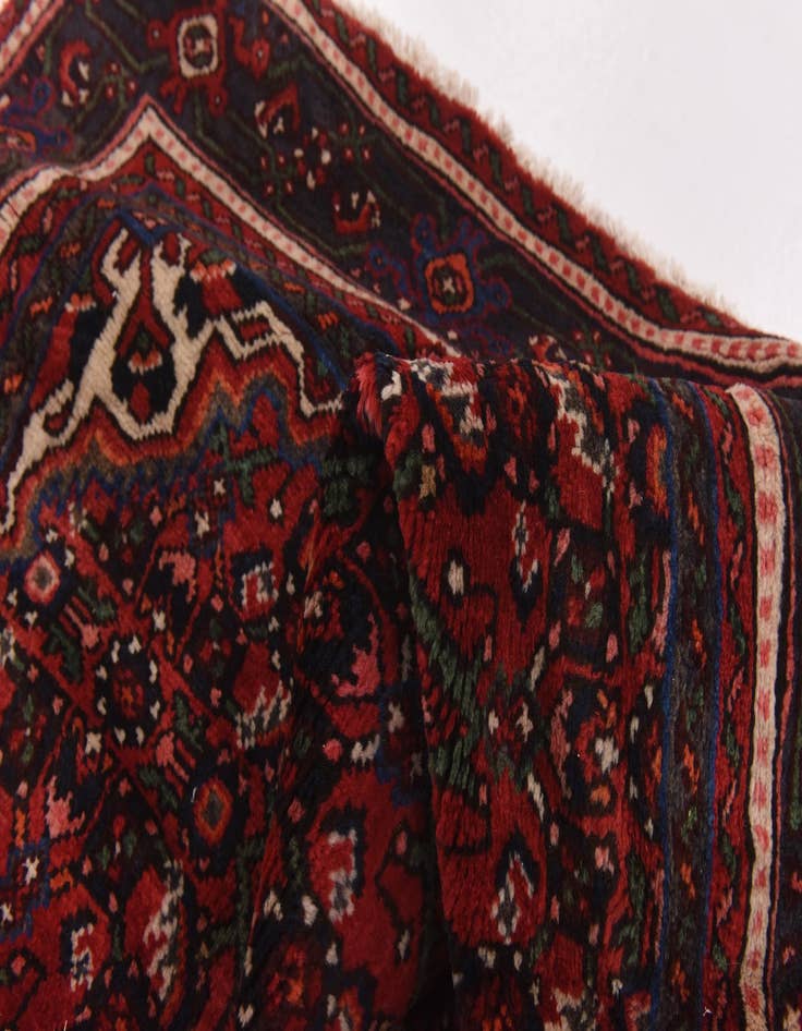 Detail image of  5' x 9' 6  Hand Knotted Hossainabad Persian Wool Runner Rug