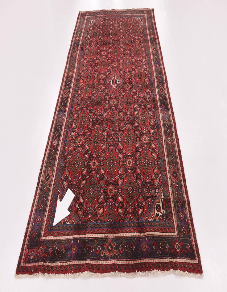 Detail image of  5' x 9' 6  Hand Knotted Hossainabad Persian Wool Runner Rug