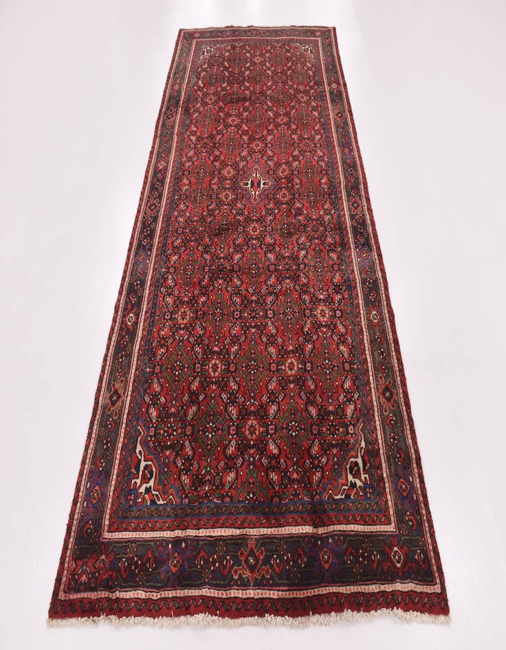 Detail image of  5' x 9' 6  Hand Knotted Hossainabad Persian Wool Runner Rug