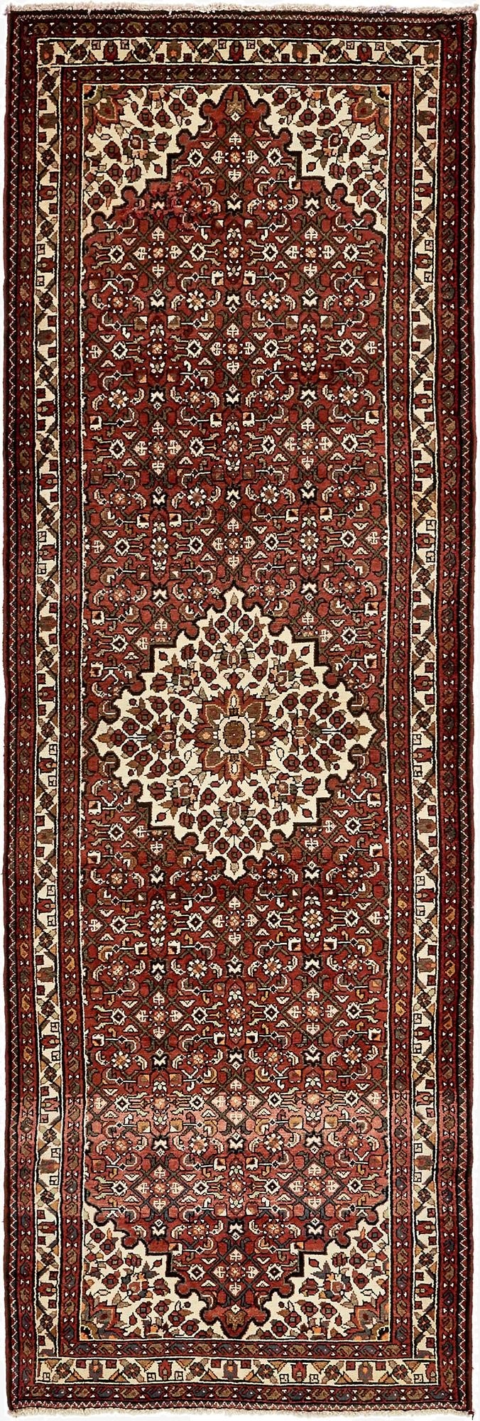  3' 7 x 10' 7  Hand Knotted Hossainabad Persian Wool Runner Rug