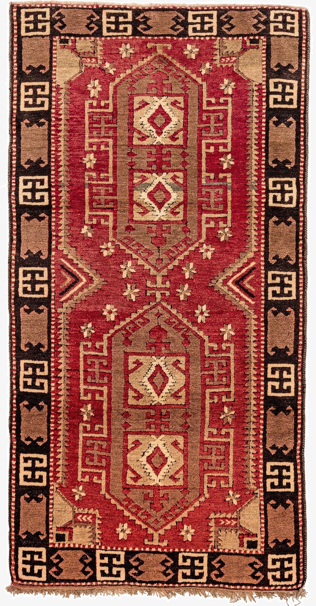  3' 4 x 6' 7  Hand Knotted Kars Wool Runner Rug