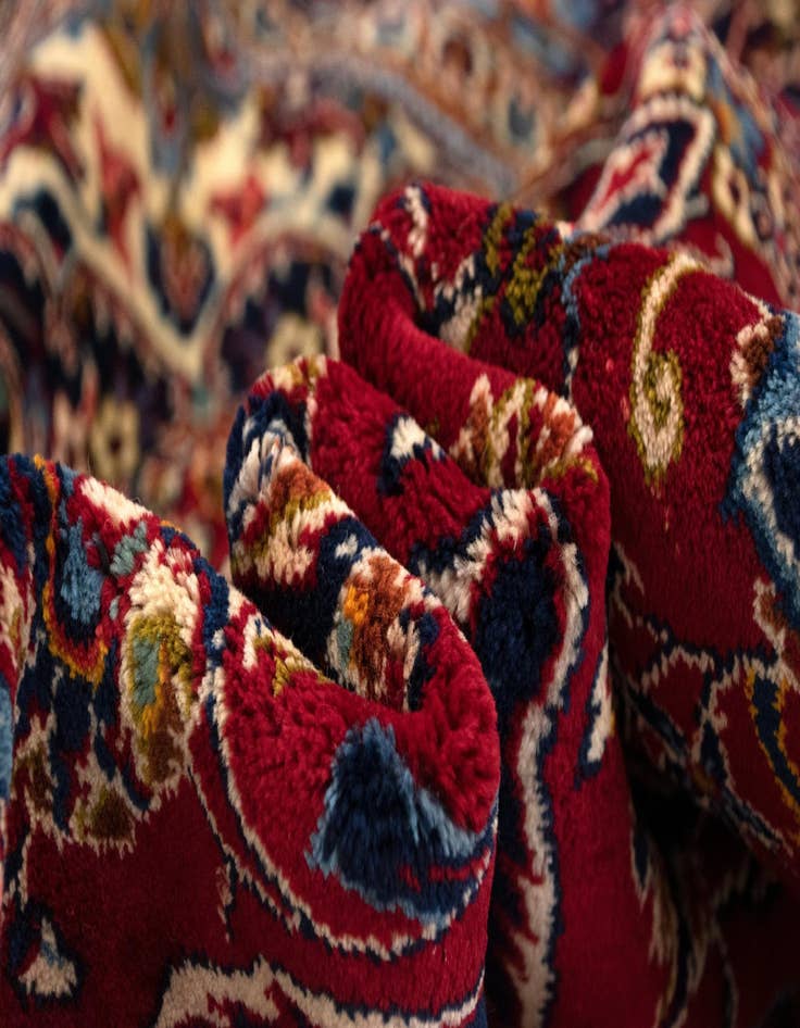 Detail image of  6' 6 x 10' 10  Hand Knotted Kashan Persian Wool Runner Rug