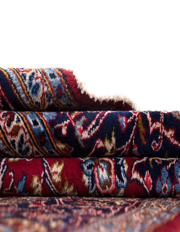 Detail image of  6' 6 x 10' 10  Hand Knotted Kashan Persian Wool Runner Rug