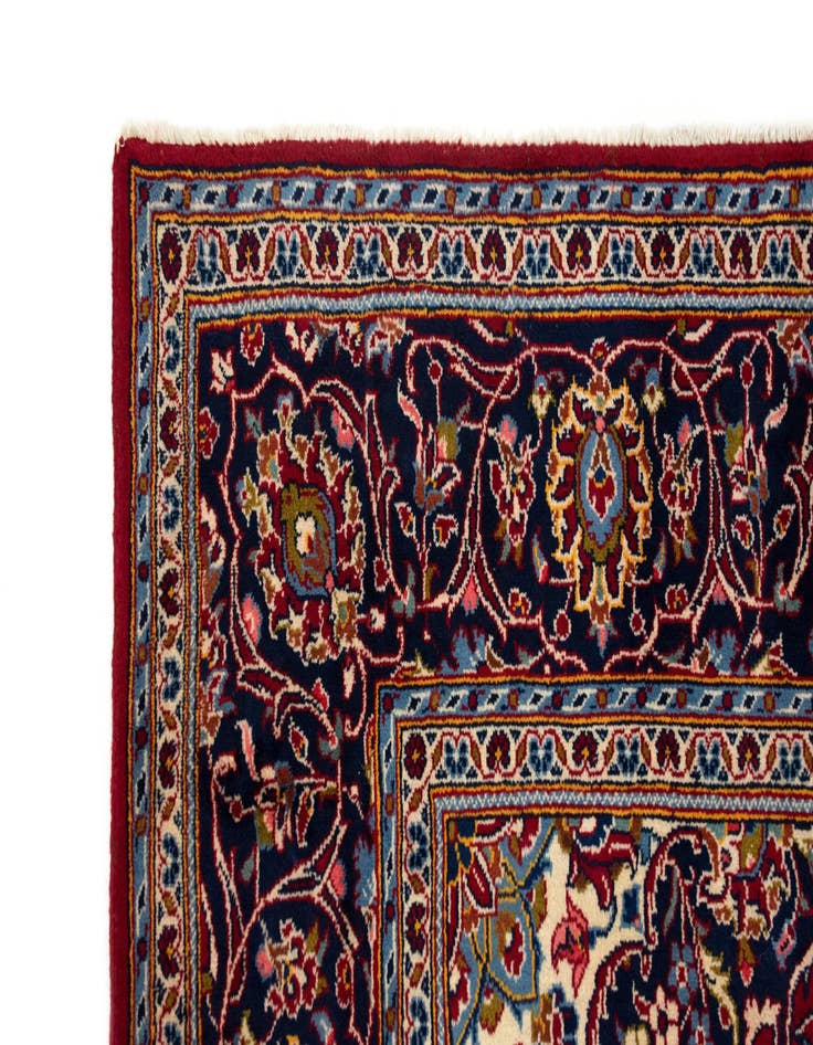 Detail image of  6' 6 x 10' 10  Hand Knotted Kashan Persian Wool Runner Rug