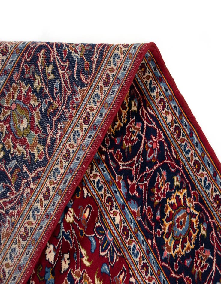 Detail image of  6' 6 x 10' 10  Hand Knotted Kashan Persian Wool Runner Rug